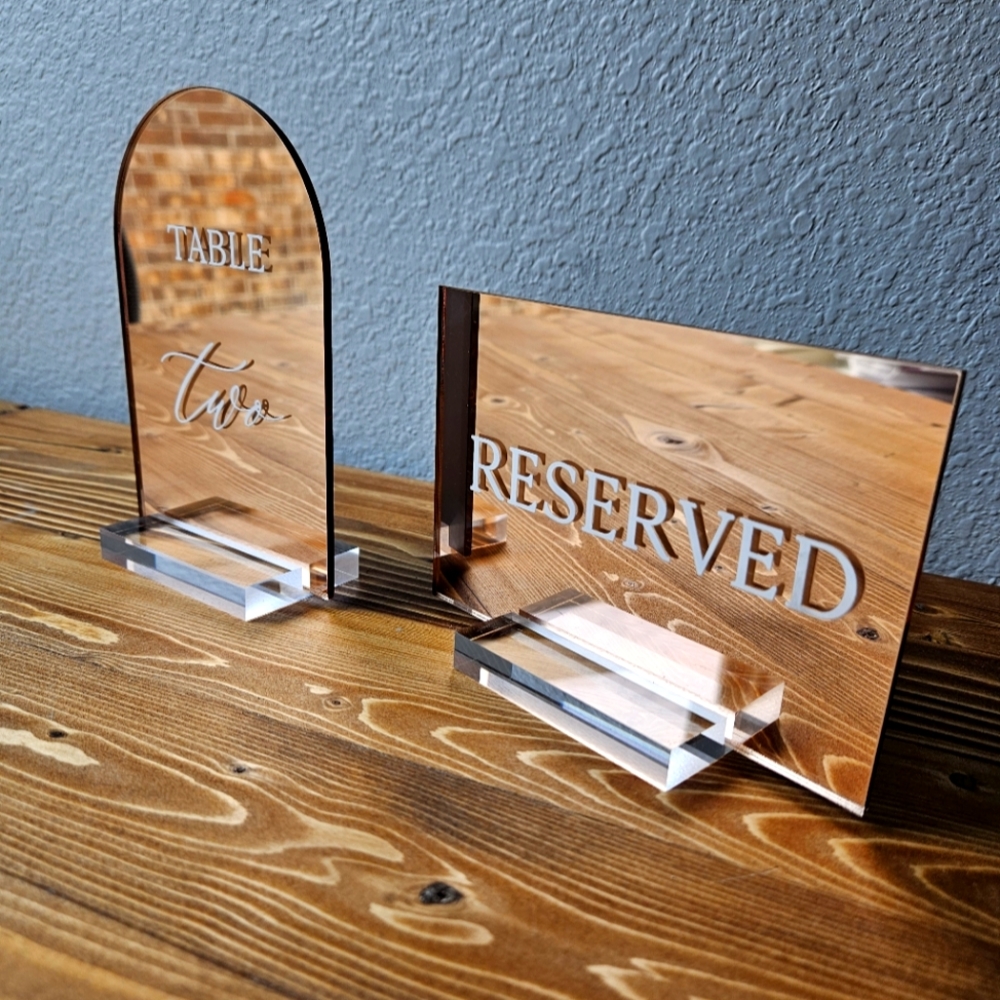 Rose Gold Table Numbers 1 - 5